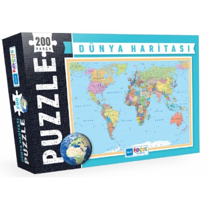 Dünya Haritası - Puzzle 200 Parça