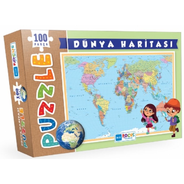 Dünya Haritası - Puzzle 100 Parça