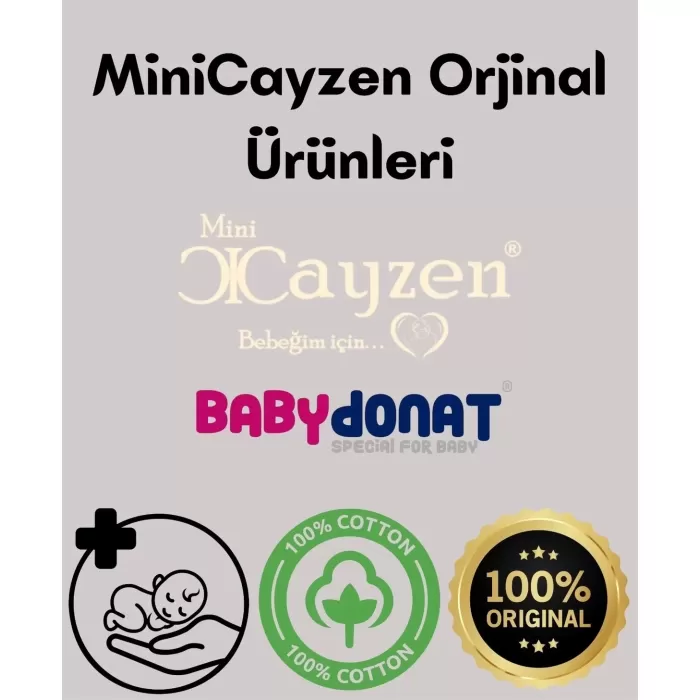 Bear Çizgili % 100 Pamuk Hırkalı 3Lü Bebek Takımı