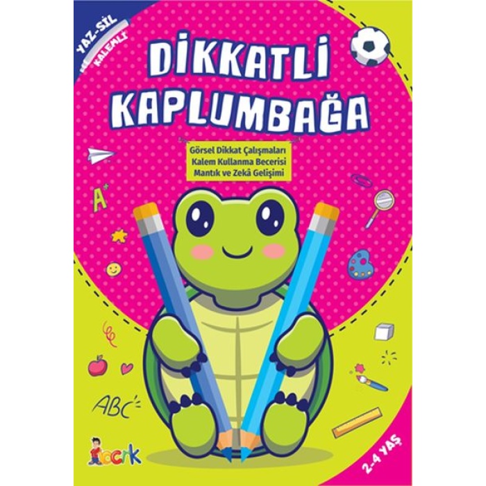 Dikkatli Kaplumbağa - Yaz-Sil-Kalemli