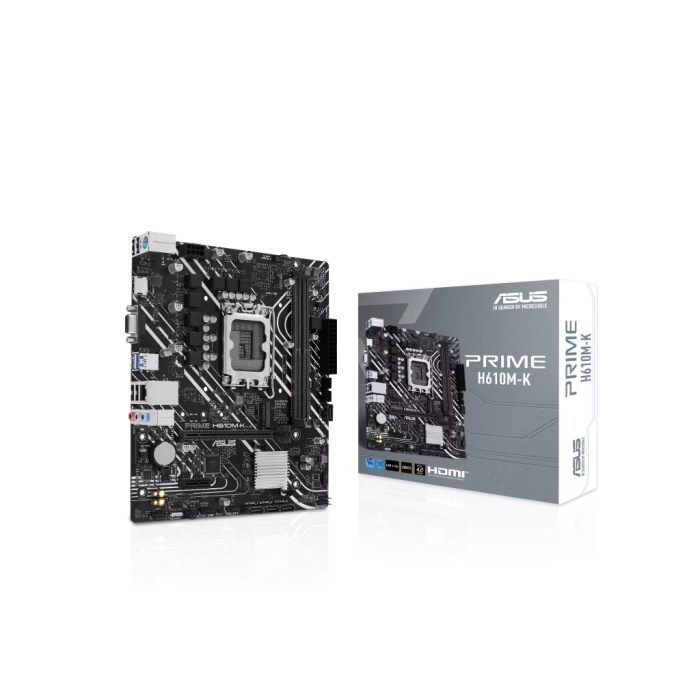 Asus Prime H610M-K, 2Xddr5, M.2, D-Sub, Hdmi, 12-13.Nesil, Lga1700 Soket, Anakart