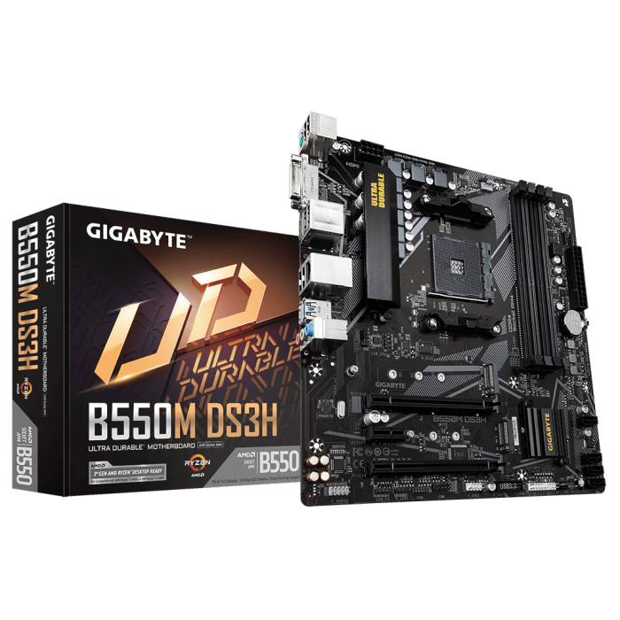 Gigabyte B550M-Ds3H, Rev.1.5, 4Xddr4, 2Xm.2, Dvi, Hdmi, Am4 Soket Anakart