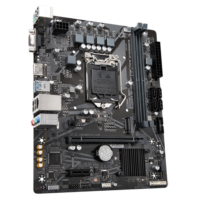 Gigabyte H510M H V2, Rev.1.0, 3200Mhz, 2Xddr4, M.2, D-Sub, Hdmi, 10-11.Nesil, Lga1200 Soket, Anakart