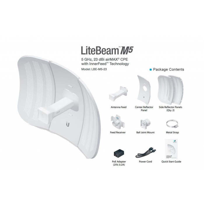 Ubiquiti Lbe-M5-23,  Litebeam, 5Ghz, 100Mbps, 23Dbi Anten, 5Km Menzil Cpe