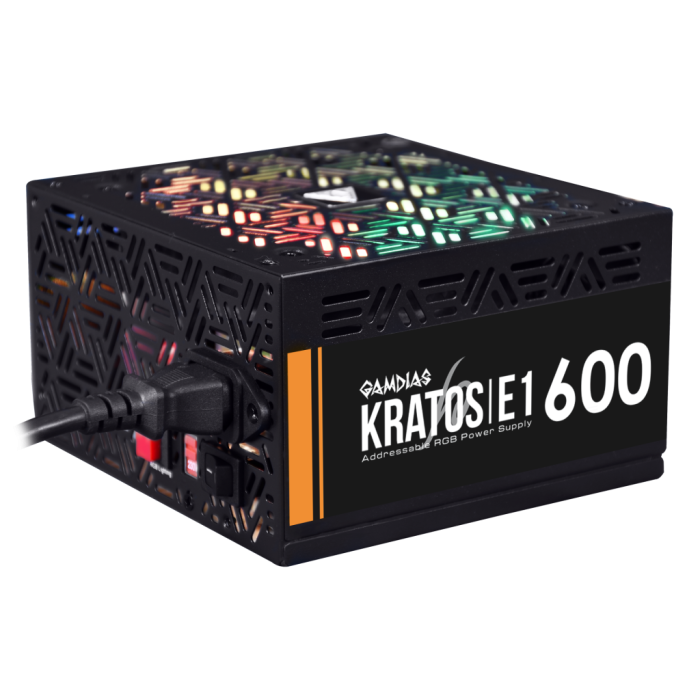 Gamdias Kratos E1-600, 600W, Rgb, Gaming, Atx, Power Supply (Psu)