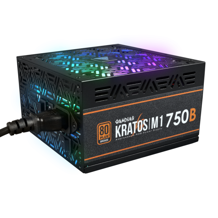 Gamdias Kratos M1-750B, 750W, 80+ Bronze,  Aktif Pfc, Rgb, Gaming, Atx, Power Supply (Psu)