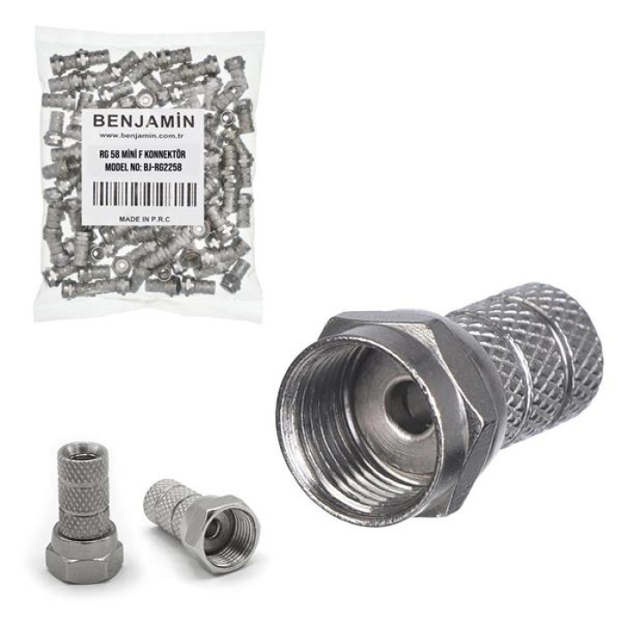 Benjami̇n Bj-Rg2258 F Konnektör Dar Mini Rg58 100Lü Paket