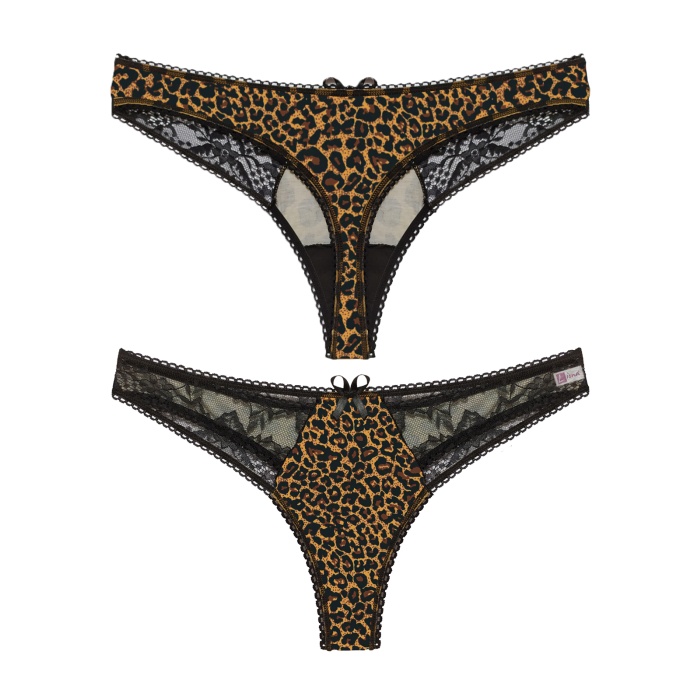 Büyük Beden Leopar Desenli  G String Bato Külot B-66290LEO