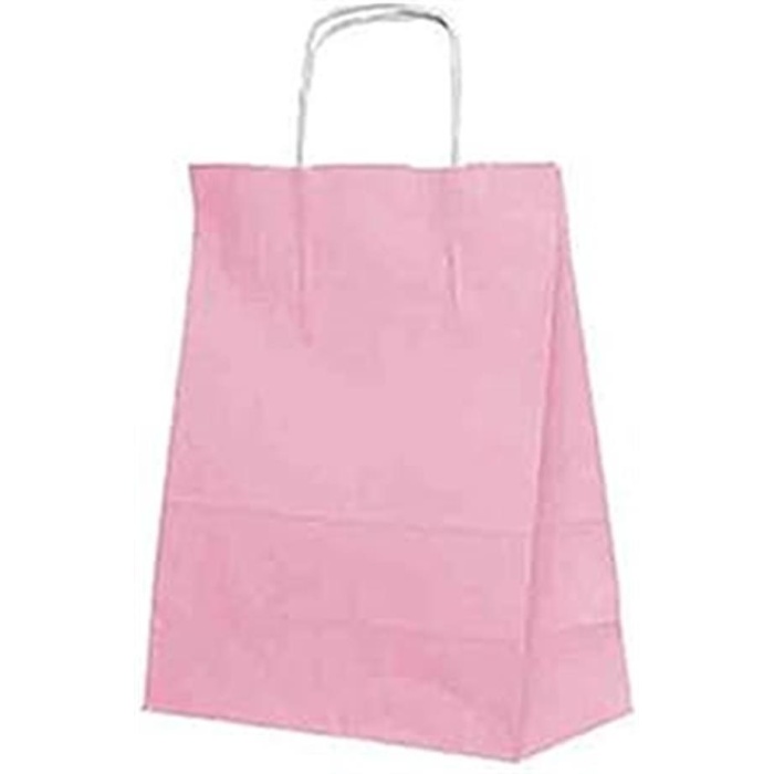 Kullan At Market Roll-Up Kraft Çanta Pembe Büyük Boy 31X41Cm 25Li