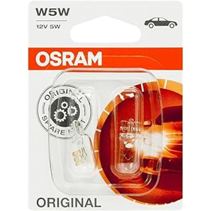 Osram Orijinal W5 W Halojen, Konum Ve Plakası Işığı Double Blister Beyaz 2825-02B