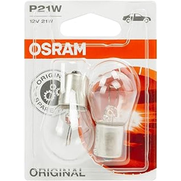 Osram P21W Oto Yardımcı Lamba ( Sınyal, Park, Stop, Tavan Vb. ) 2Li Paket