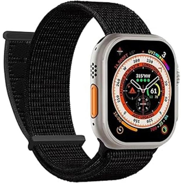 Microsonic Apple Watch Series 10 46Mm Hasırlı Için Kordon Woven Siyah