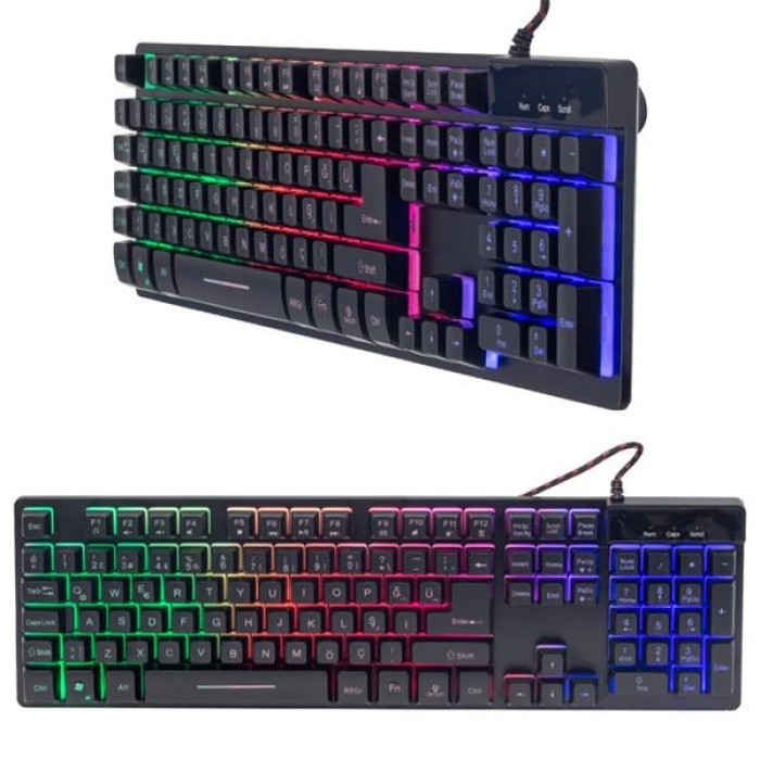 Hl-18744 Metal Kasa Rgb Işikli Kablolu Oyuncu Q Klavye Zyg-800