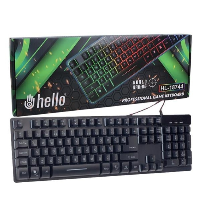 Hl-18744 Metal Kasa Rgb Işikli Kablolu Oyuncu Q Klavye Zyg-800