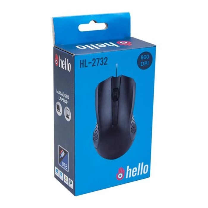 Hl-2732 Usb Kablolu Si̇yah 800 Dpi Mouse