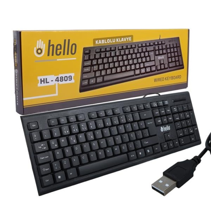 Hl-4809 Standart Kablolu Si̇yah Usb Q Klavye