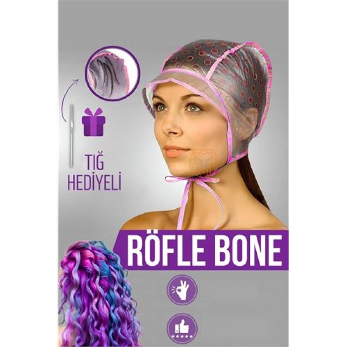 Röfle Bonesi Tığlı Saç Boya Bonesi