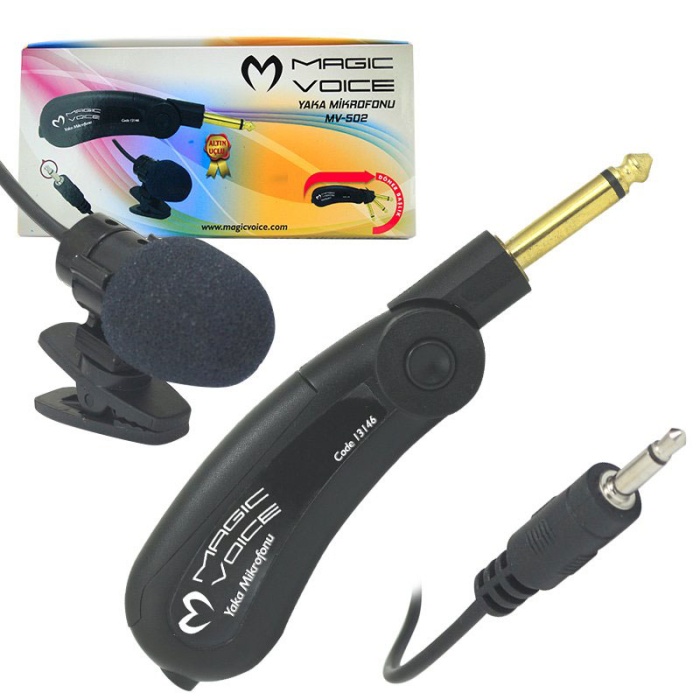 Magicvoice Mv-502 Gold Kablolu Yaka Mi̇krofonu * Tunmic Mm-502 (4172)