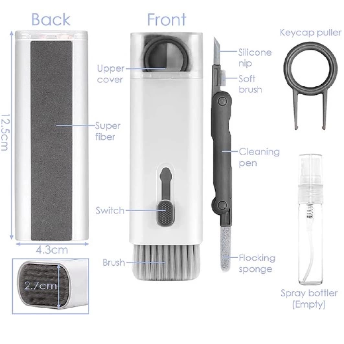 Pratik Çok Fonksiyonlu 7 Parça  Klavye Ekran Kulaklık Temizleme Kiti