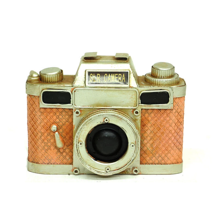 Vintage Tasarım Dekoratif Metal Fotoğraf Makinesi