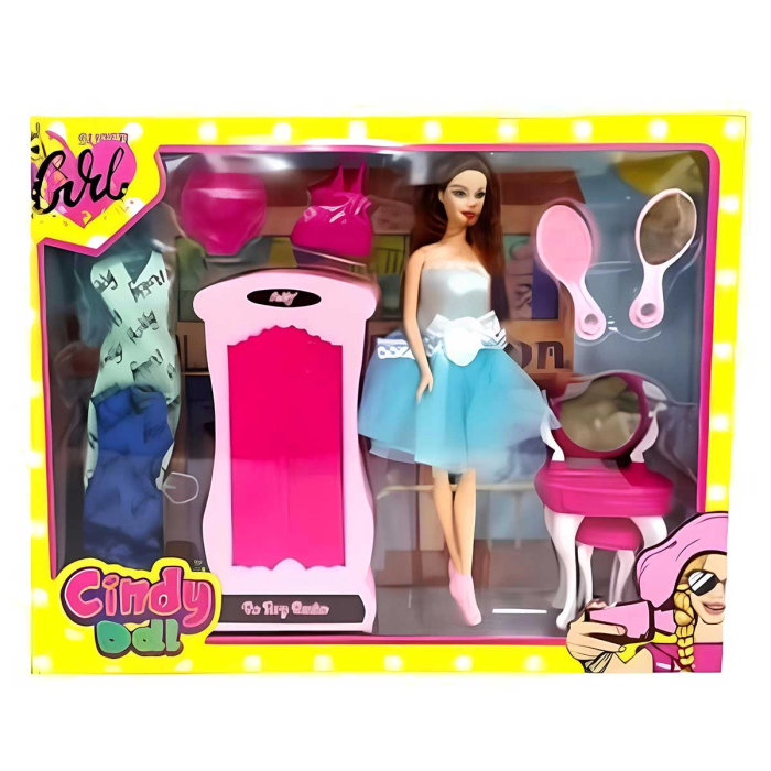 Cindy Doll Dolaplı Makyaj Masalı Bebek 02453