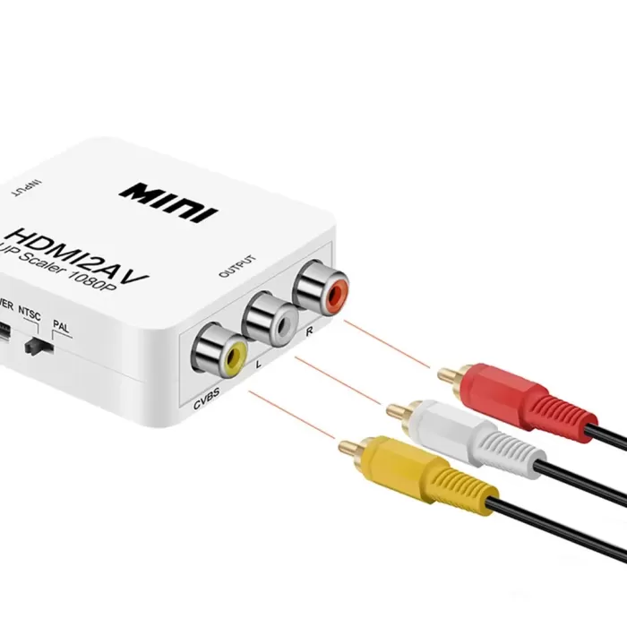 Hdmi To Rca Mi̇ni̇ Model 1920X1080 Plasti̇k Kasa Çevi̇ri̇ci̇ Konvertör (4172)