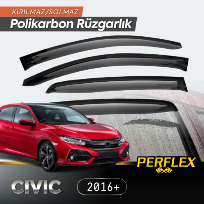 Honda Civic 2016+ Cam Rüzgarlığı V2 Mugen