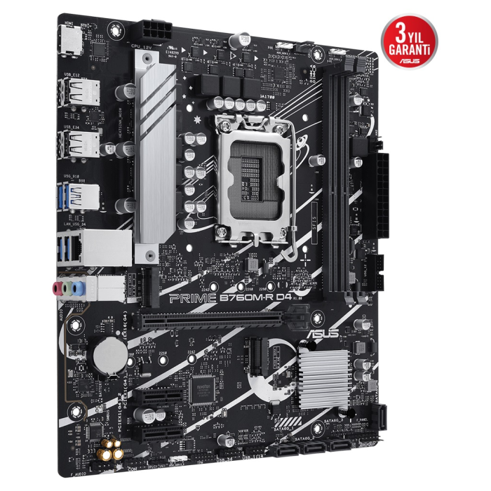 Asus Prime B760M-R D4, 2Xddr4, 2X M.2, Hdmi, 12-13-14.Nesil, Lga1700 Soket, Anakart