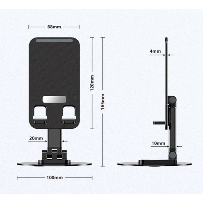 Katlanabilir Telefon Tutucu Stand Yuvarlak Tabanlı Mc-460