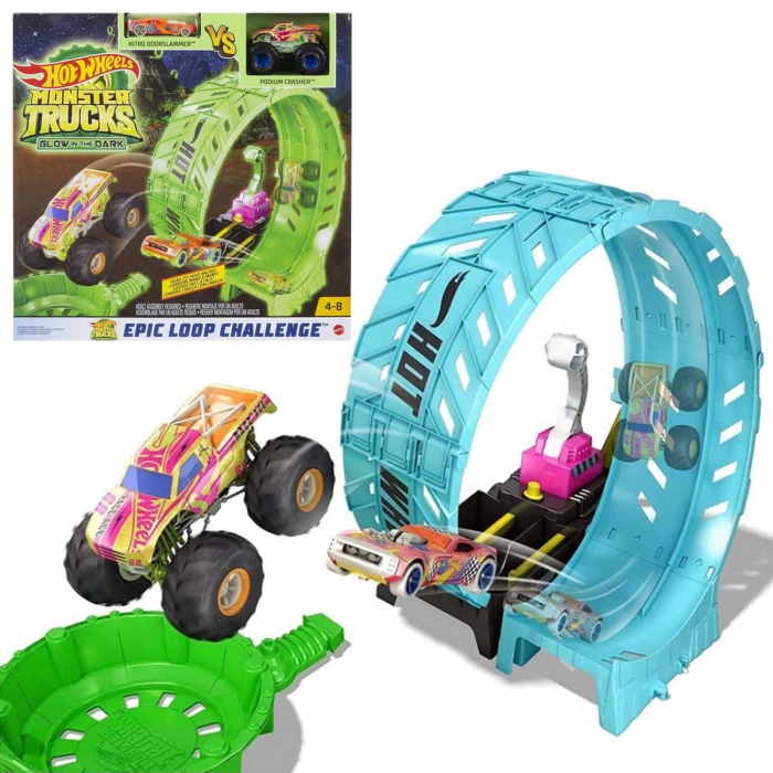 Monster Trucks Karanlıkta Parlayan Çemberde Yarış Seti Hbn02