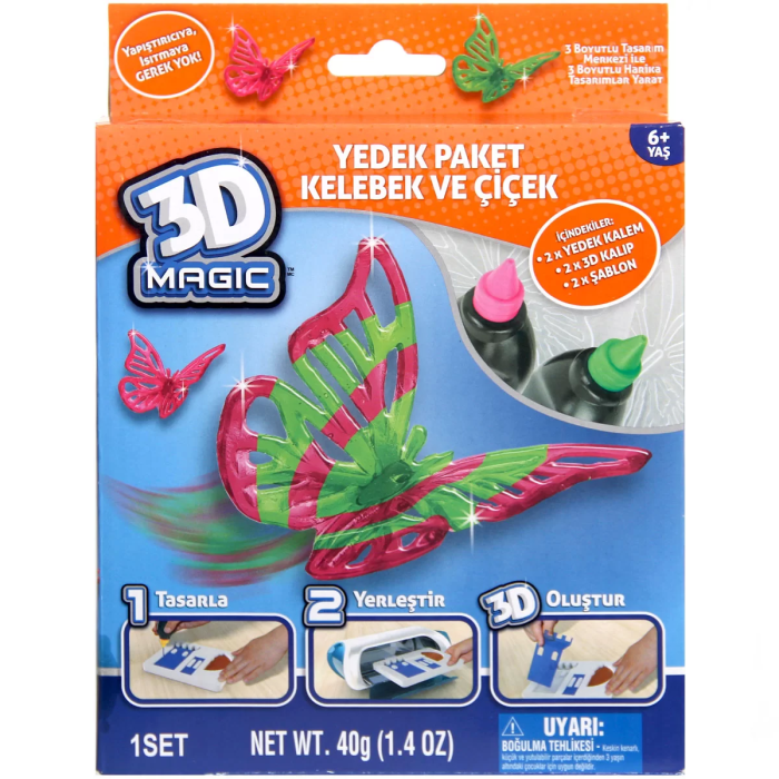 3D Magic Kelebek Ve Çiçek Yedek Paket 82001