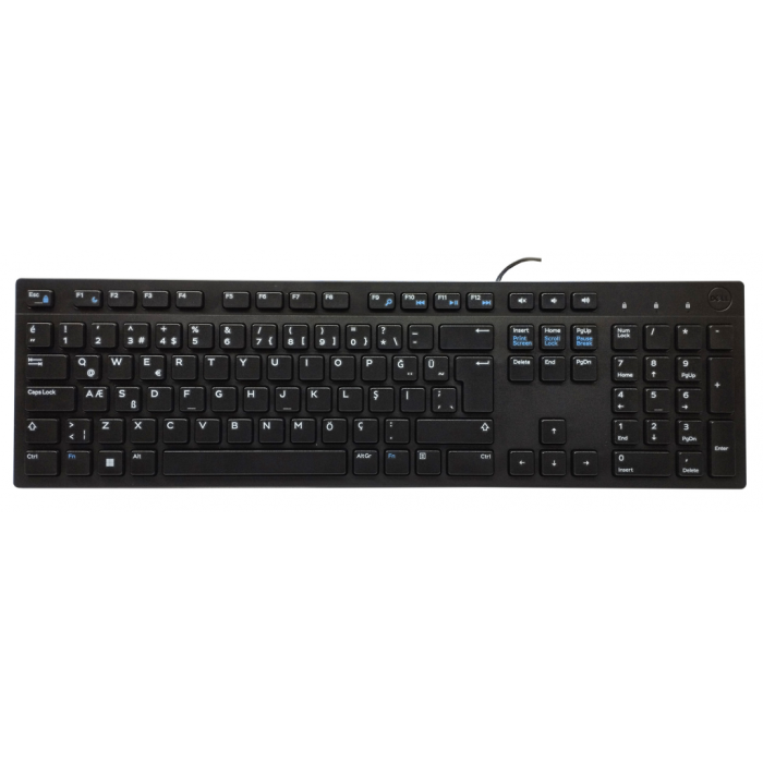 Dell Kb216-Bk-Tur, Siyah, Usb Kablolu, Türkçe Q, Multimedya Klavye