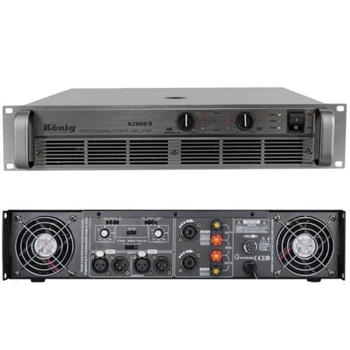 A-2000/S 4 Ohm 2X980 Watt 2 Kanal Power Amplifier