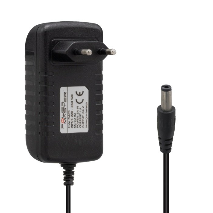 Powermaster Pm-15429 24 Volt - 1 Amper 5.5*2.5 Mm Uçlu Pri̇z Ti̇pi̇ Plasti̇k Kasa Adaptör