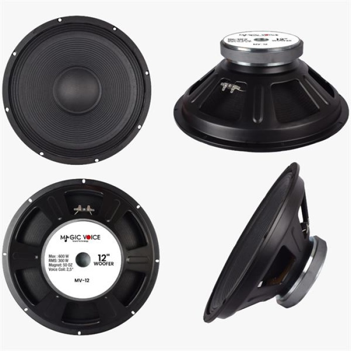 Magi̇cvoi̇ce Mv-12 Max 600W / Rms 300 Watt 12 30 Cm Woofer Yedek Hoparlör