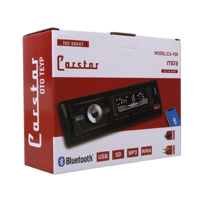 Çi̇ft Usb/Sd/Fm/Aux/Bluetooth Kumandali Oto Teyp 4X60 Watt Cs-920 (4172)