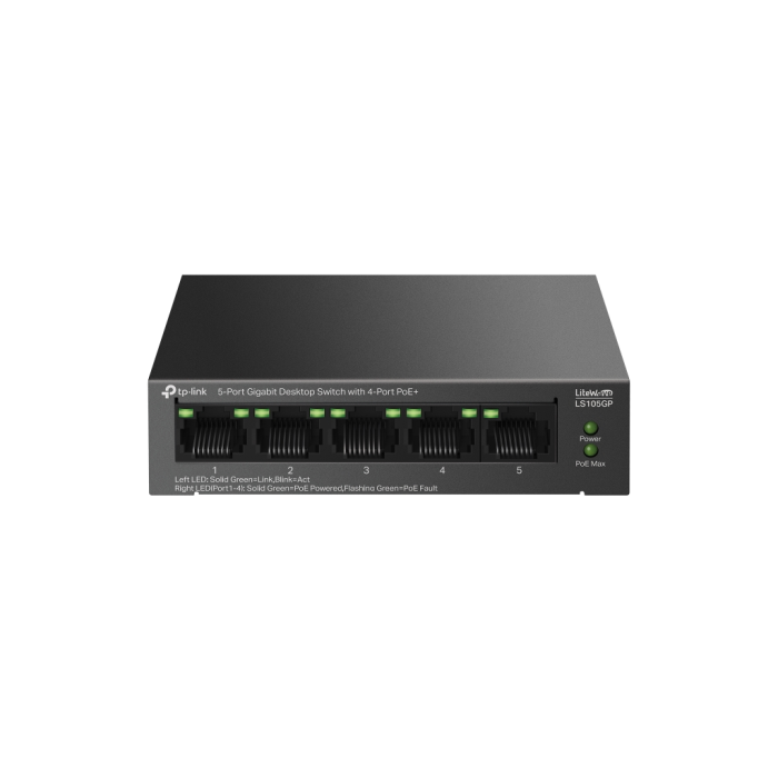 Ls105Gp, Green Tech, 5 Port, Gigabit,  4 Port Poe, Metal Kasa, 65W, Yönetilemez, Masaüstü Switch