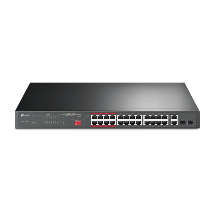 Tl-Sl1226P, 24 Port Poe, Megabit, + 2Port Gigabit Sfp, 250W, Yönetilemez, Rackmount Switch