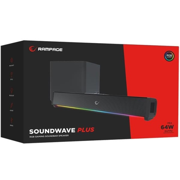 Rm-1 Soundwave Plus Si̇yah 2X15 Watt+34 Watt Bt+Usb+Aux+Tf Kartli Gami̇ng Soundbar