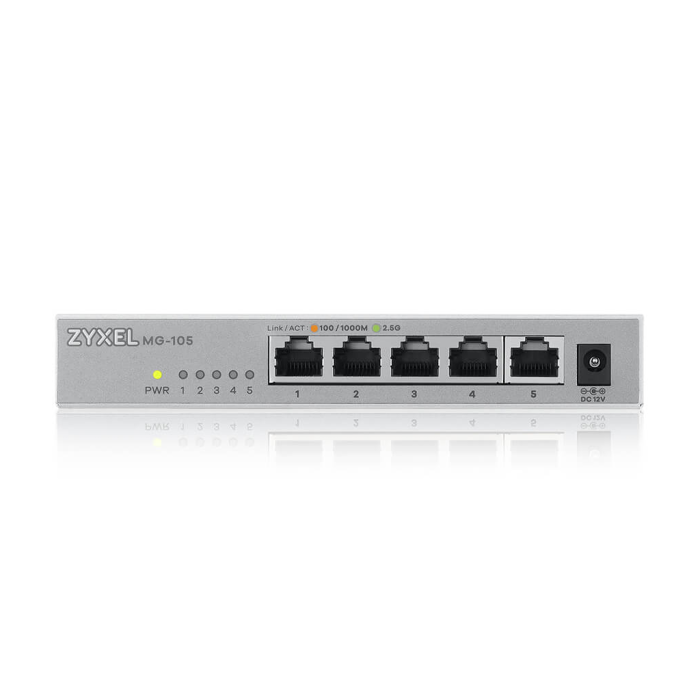 Zyxel Mg-105, 5 Port, Gigabit, Metal Kasa, Yönetilemez, Masaüstü Switch