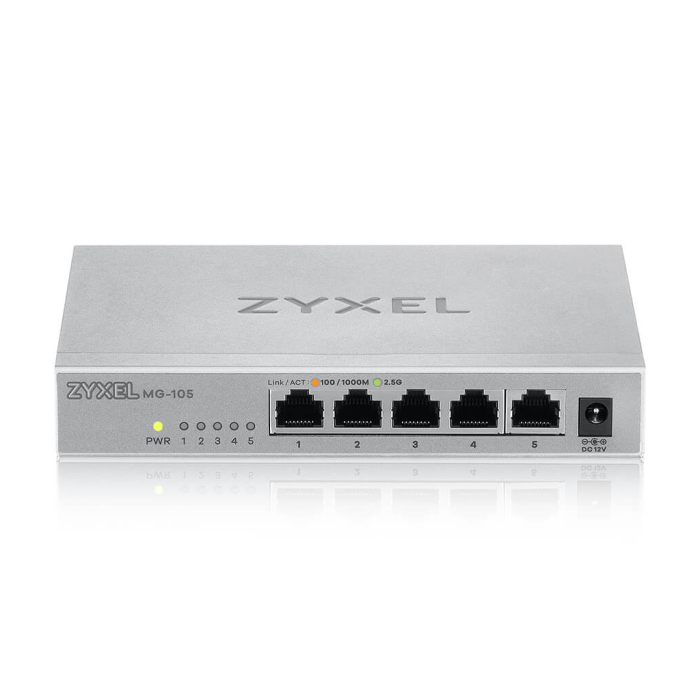 Zyxel Mg-105, 5 Port, Gigabit, Metal Kasa, Yönetilemez, Masaüstü Switch