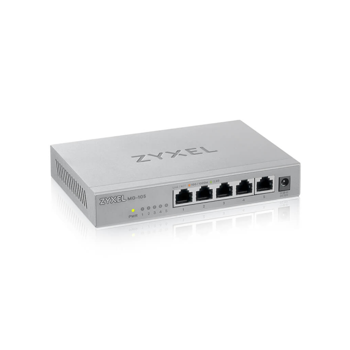 Zyxel Mg-105, 5 Port, Gigabit, Metal Kasa, Yönetilemez, Masaüstü Switch