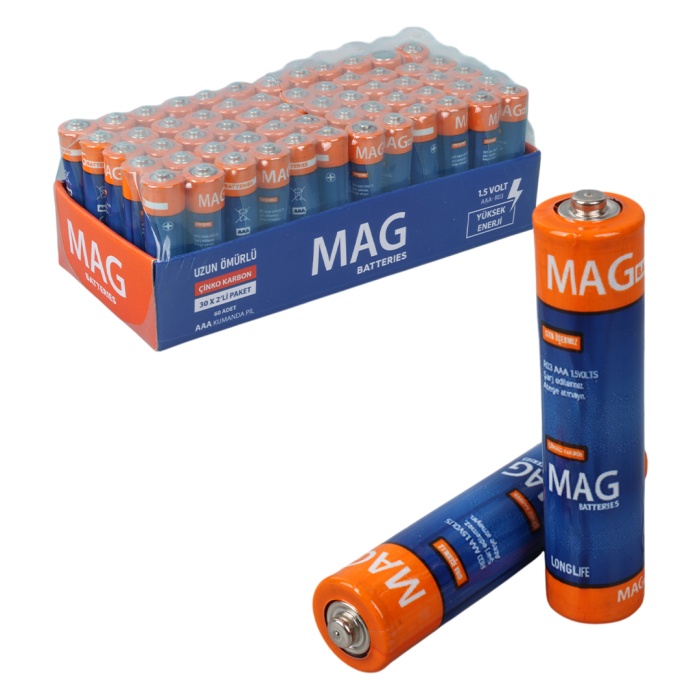 Mag Batteries Mg-26172 Karbon Çi̇nko Aaa 60Li İnce Kalem Kumanda Pi̇li̇ (R03 Um-3)