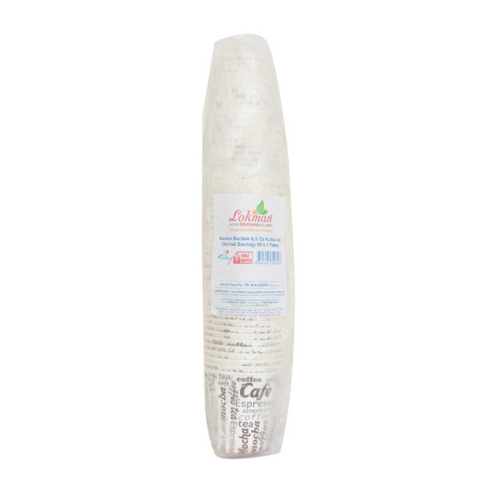 Karton Bardak 6.5 Oz Kullan At Çay Kahve Sıcak Kağıt Otomat Bardağı 50 Li 1 Paket