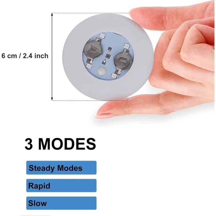 Işıklı Yapışkanlı Bardak Altı Aparatı Ledli 3 Modlu 6 Cm Çap