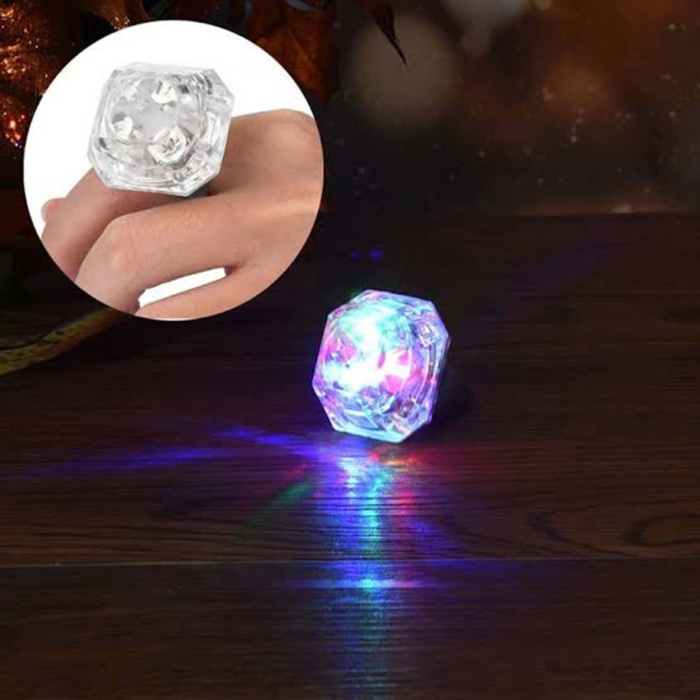 Kristal Tasarımlı Led Glow Işıklı 3 Modlu  Yüzük 3.5 X 5 Cm