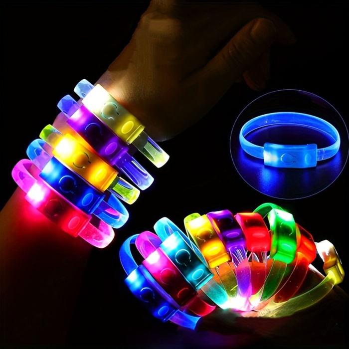 Festival & Parti Led Bileklik Baskı Yapılabilir 3 Farklı Mod Işıklı