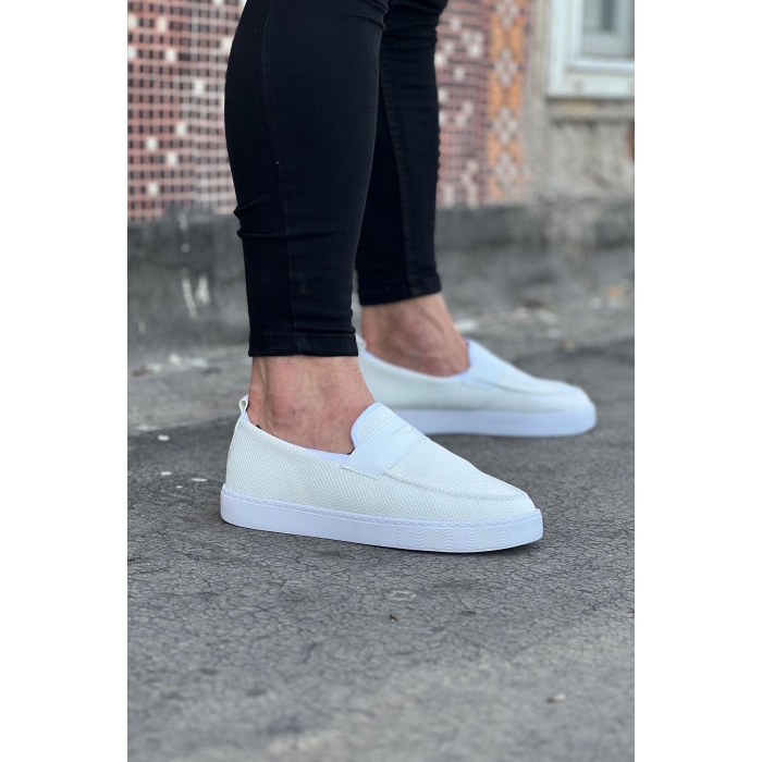 Beyaz Triko Babet Erkek Casual Ayakkabı