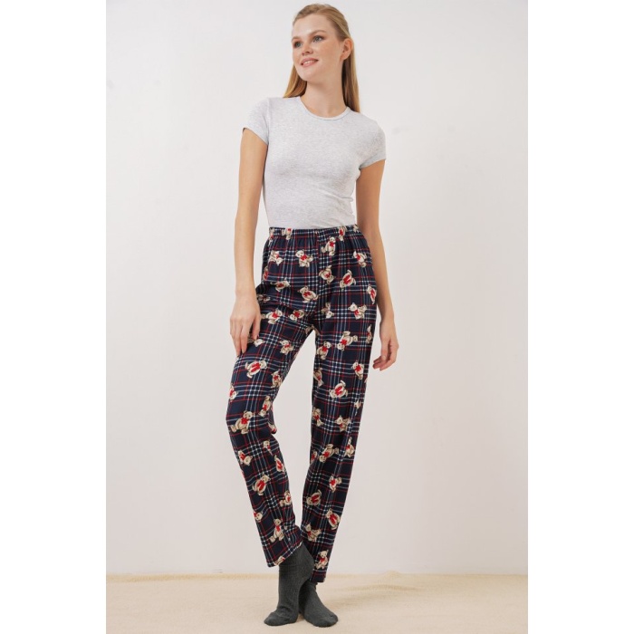 4323 Desenli Pijama Altı - Lacivert