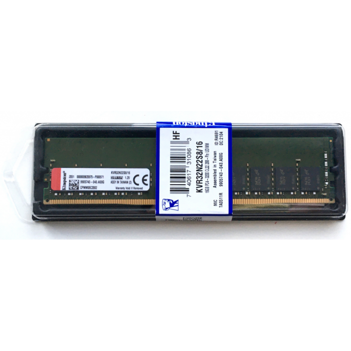 Kingston Kvr32N22S8/16, 16Gb, 3200Mhz, Ddr4, Cl22, Desktop Ram